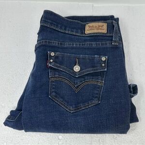 Women’s LEVI'S 505 Straight Leg Dark Wash  Blue Denim Jeans Size 10M-30x32